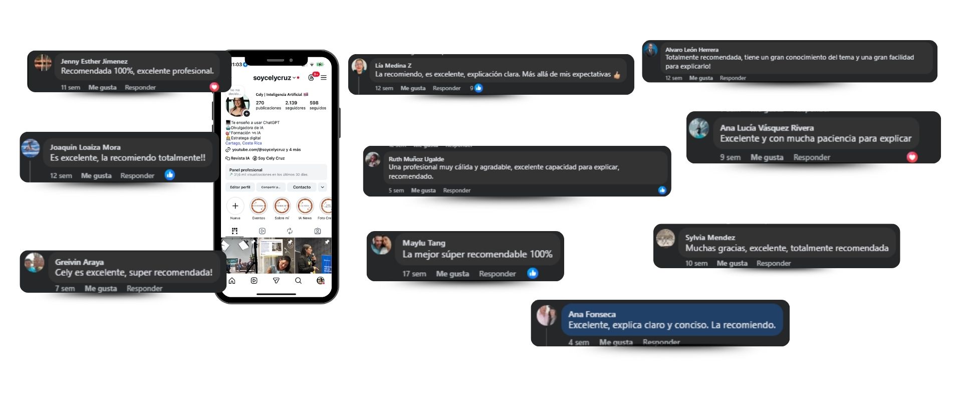 Testimonios de clientes Curso de ChatGPT